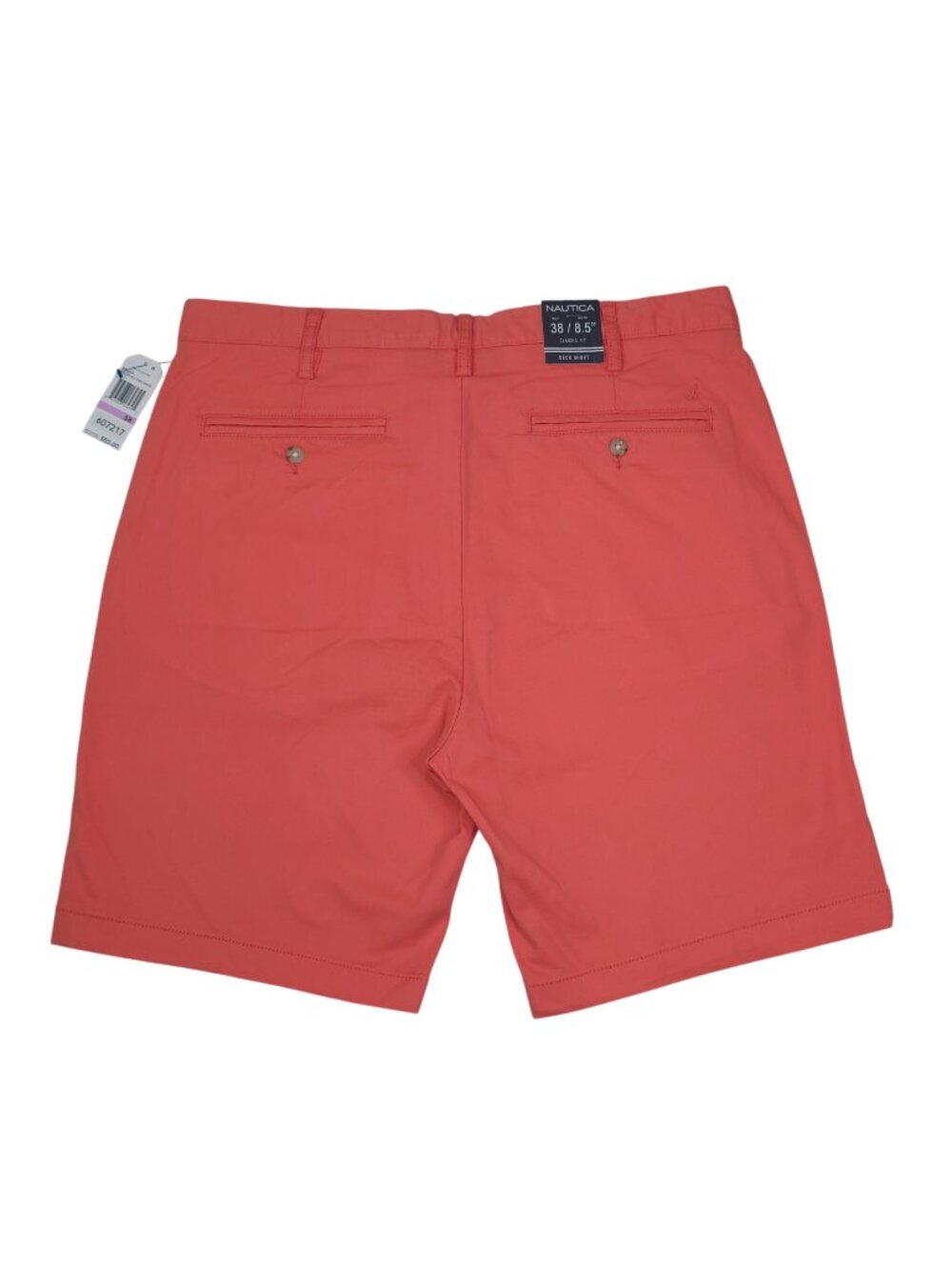 Nautica Mens Deck Shorts Classic Stretch Coral Size 38 8.5" Inseam Cotton Blend
